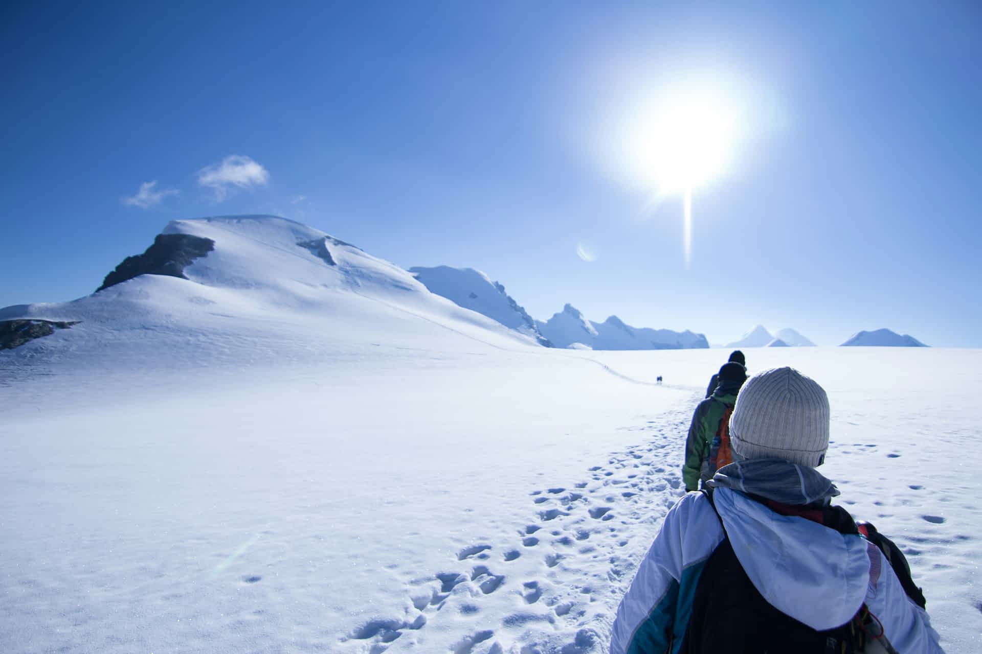 Cold weather packing laid out for polar expedition