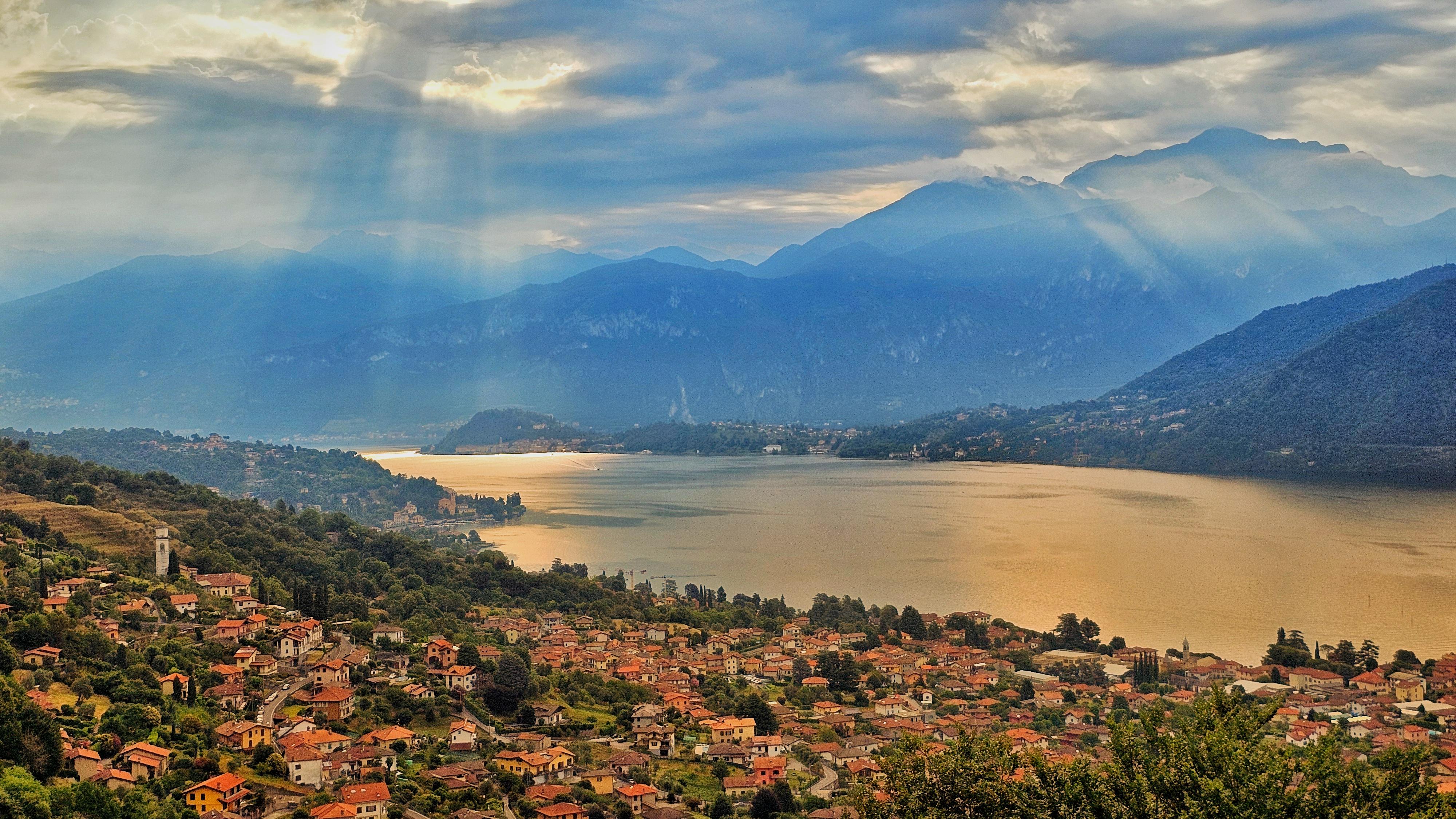 Lakeside village streets and steps at Lake Como