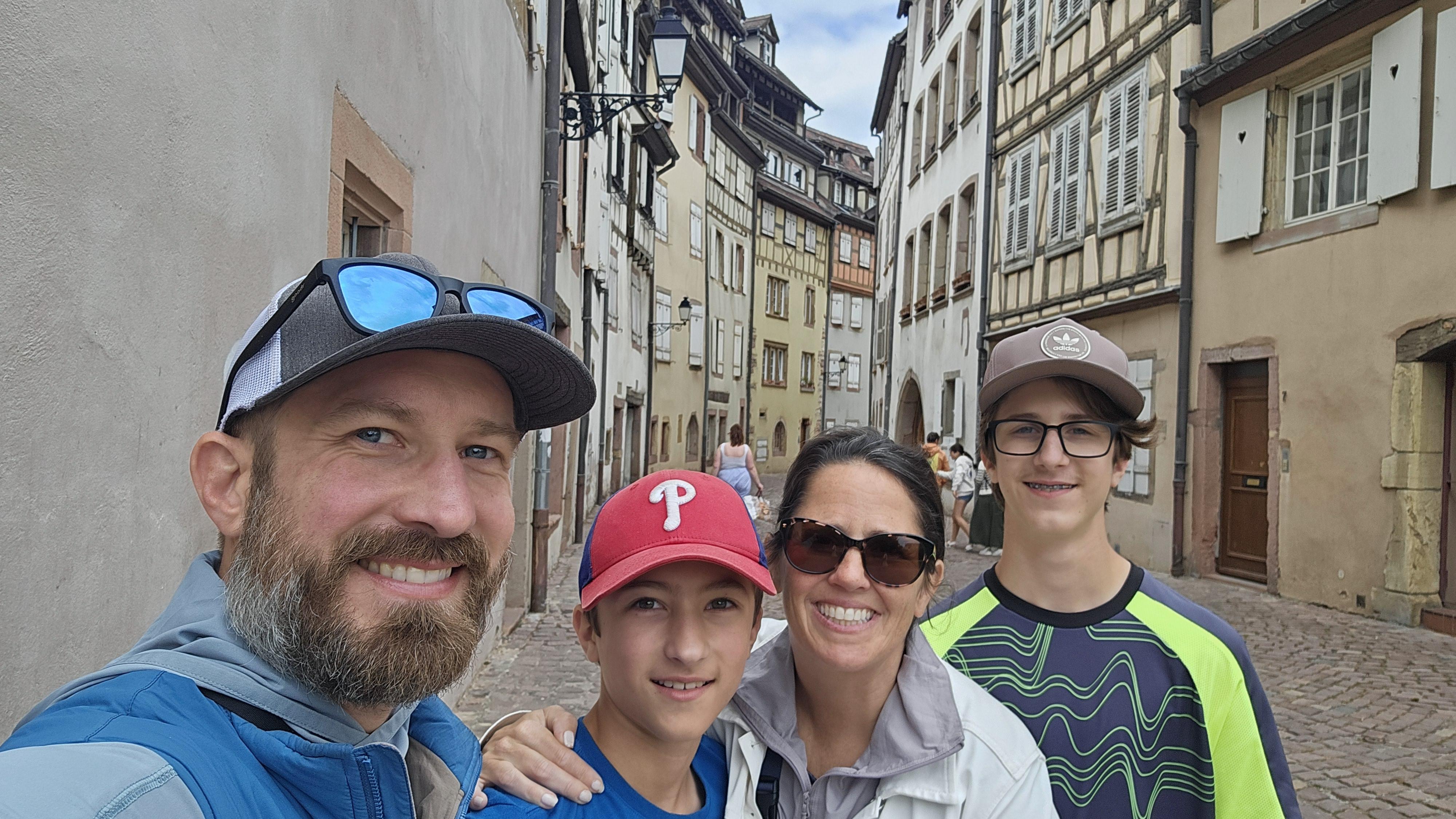 Colmar's colorful half-timbered buildings along the canal