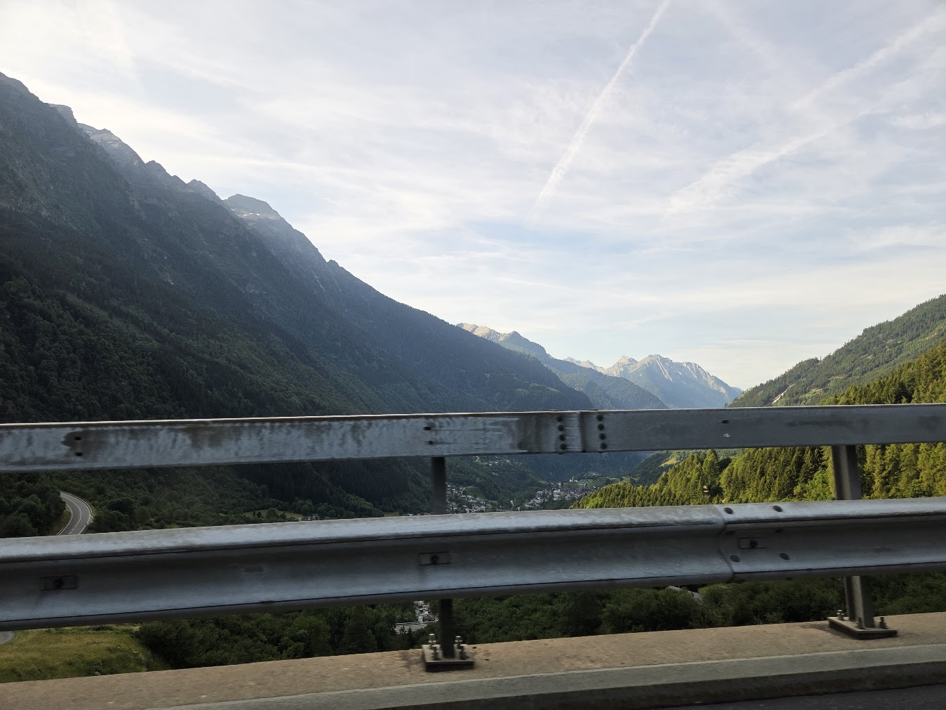 Heading back toward Milan through the mountains