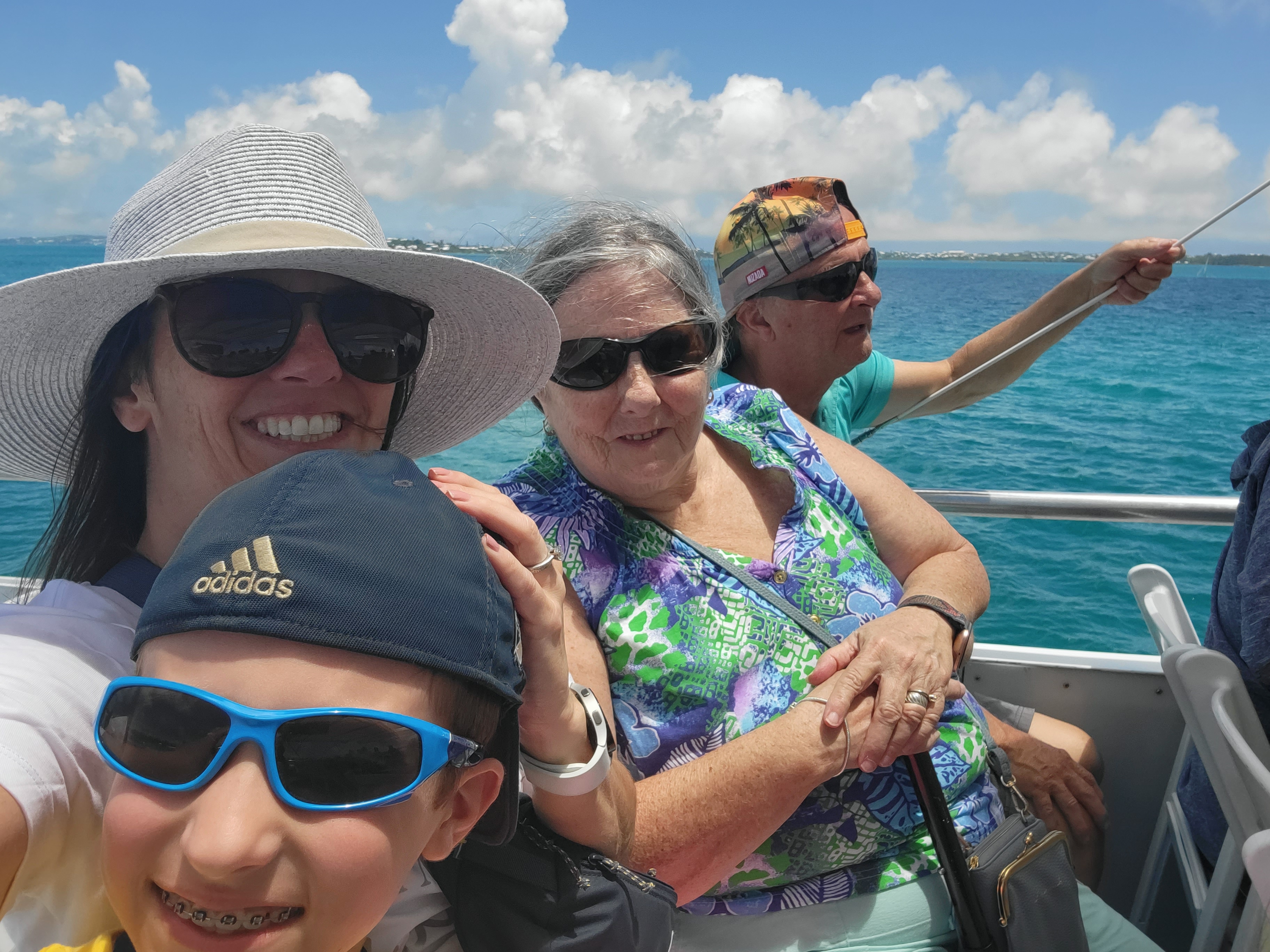 Multi-generational family at a landmark